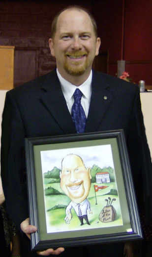 retirement caricature happy