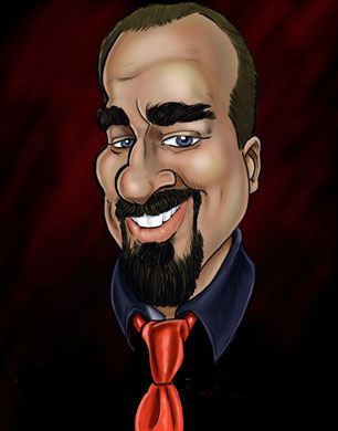 funny caricature of a man in a tie