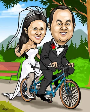 wedding couple caricature (46K)
