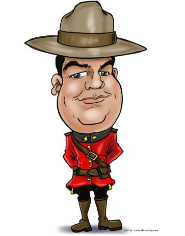 caricature of A Canadian Mountie
