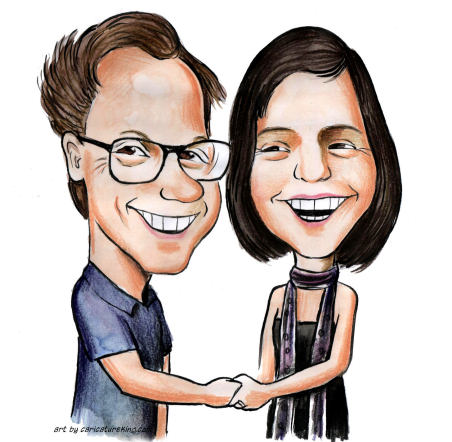 happy couple caricature gft for mothers day